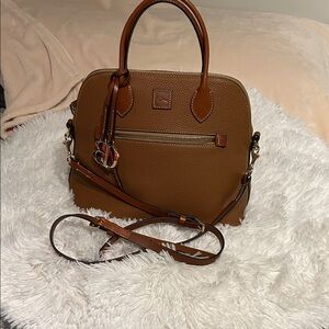 Dooney & Bourke Tan Pebble Grain Domed Satchel